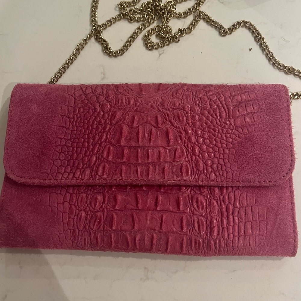 Grazia One Italy Embossed Suede Chain Bag